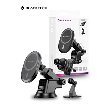 BLACKTECH BL-BH201 15W Super Magnetic All in 1 Wireless Charging Car Holder - Black